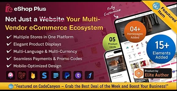 eShop Plus - Multi Vendor eCommerce, Multi Module Website in Laravel