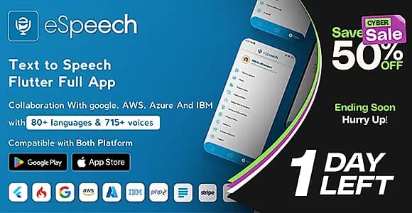 eSpeech - AI Text to Speech Flutter Full App