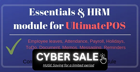 Essentials & HRM (Human resource management) Module for UltimatePOS (With SaaS compatible)