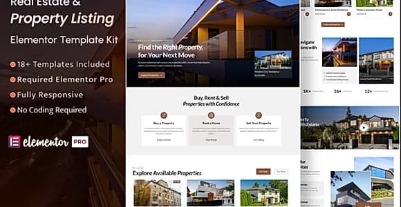 Estatia – Real Estate & Property Listing Elementor Pro Pro Template Kit