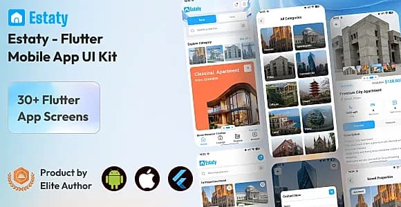 Estaty - Real Estate, Property Listings Flutter App UI Kit