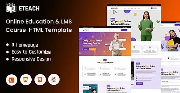 Eteach – Online Education & LMS Course HTML Website Template