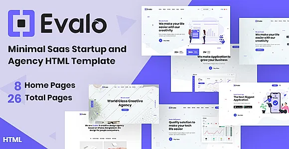 Evalo - Minimal SaaS Startup & Agency Html Template