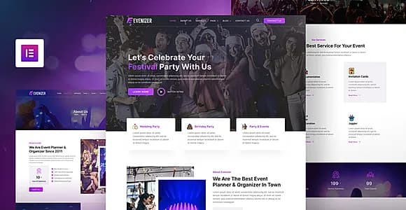 Evenizer – Event Planner & Organizer Elementor Template Kit