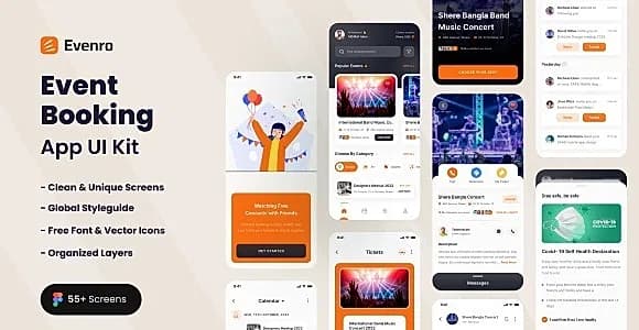 Evenro - Event Booking App Figma Template