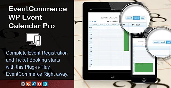 EventCommerce WP Responsive Event Calendar Pro