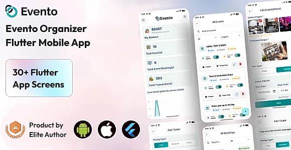 Evento Organizer Mobile App - Multivendor Event Management App for Event Organizers (Flutter)