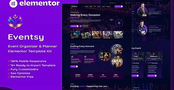 Eventsy - Event Organizer & Planner Elementor Template Kit