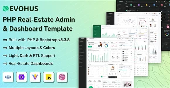 Evohus - PHP Real-Estate Admin & Dashboard Template