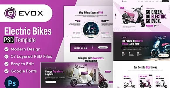 Evox - Electric Bikes PSD Template