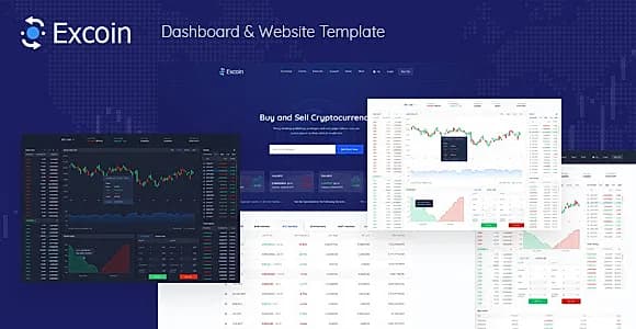 Excoin - Crypto Currency Trading Dashboard PSD Template