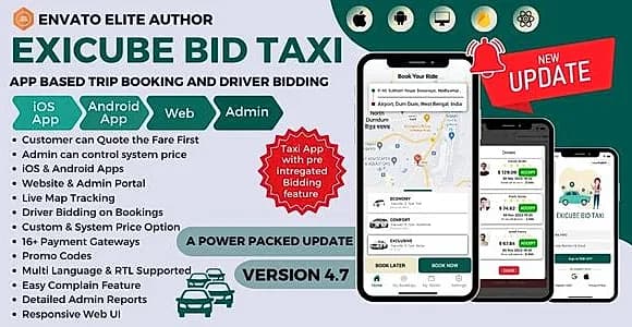 Exicube Bid Taxi App
