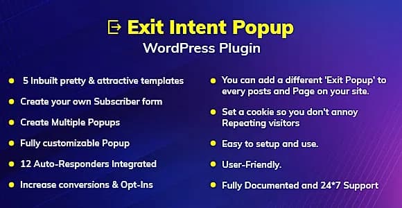Exit Intent Popup WordPress Plugin WordPress Plugin