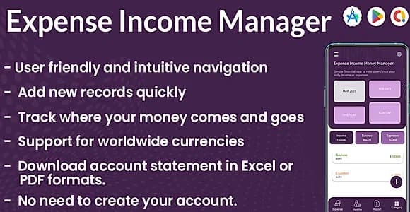 Expense Income Manager - Money Manager - Budget Tracker - Expense Income Tracker - Budget Planner