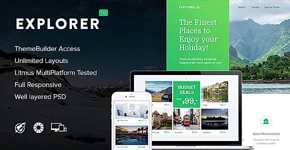 Explorer - Responsive Email + Themebuilder Access