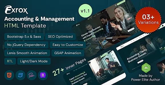 Exrox – Accounting & Management Consulting HTML Template
