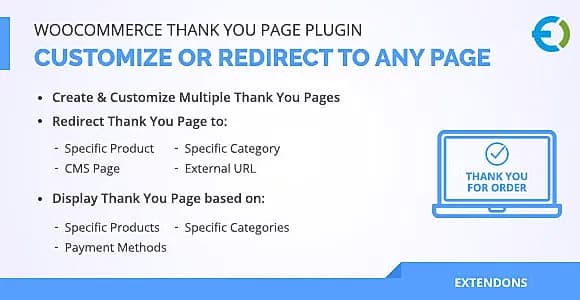Extendons: Woocommerce Custom Thank You Page Plugin WordPress Plugin