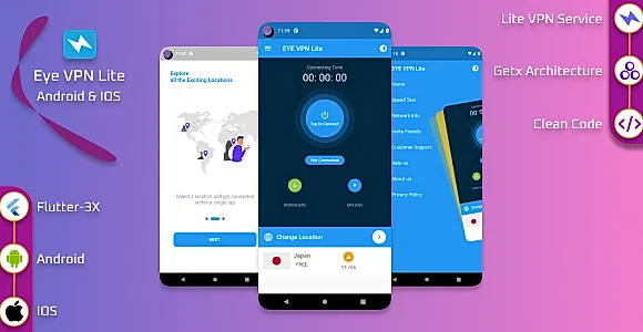 EYE VPN Lite Flutter VPN Application With Web Admin Panel
