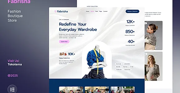 Fabrisha - Fashion Boutique Store Website Elementor Template Kit