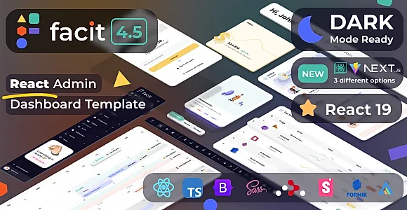 Facit React | React Admin Template (Create React App, Vite or NextJs) [React TS]