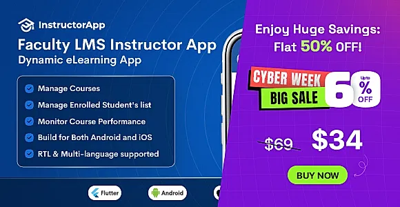 Faculty LMS Instructor App - eLearning Management System Flutter App