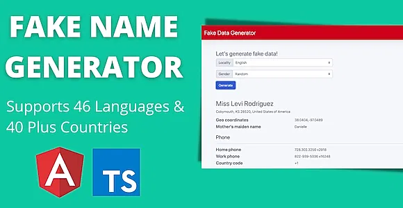 Fake Name Generator Full Production Ready App (Angular 15 & Typescript)