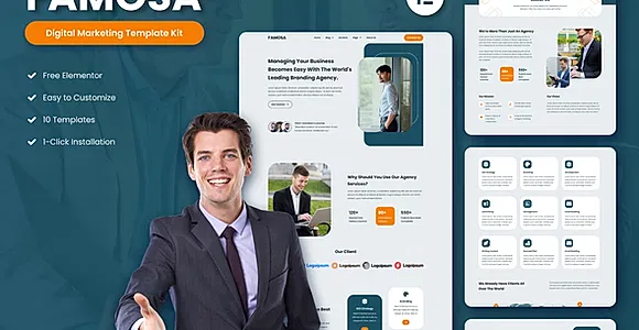 Famosa - Digital Marketing Agency Elementor Template Kit