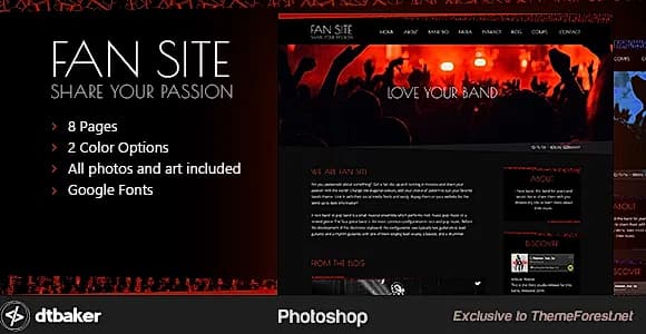 FanSite - Rock Music Media Photoshop