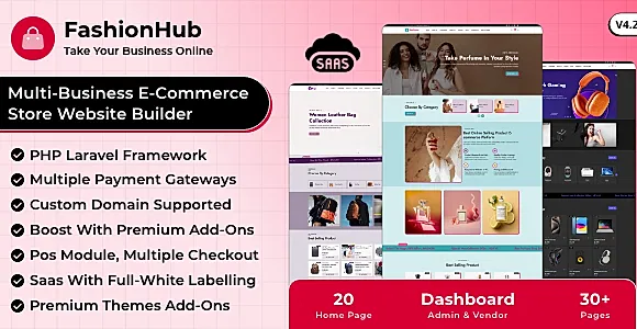 FashionHub SaaS - eCommerce Website Builder For Seamless Online Business