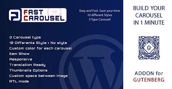 Fast Carousel for Gutenberg WordPress Plugin