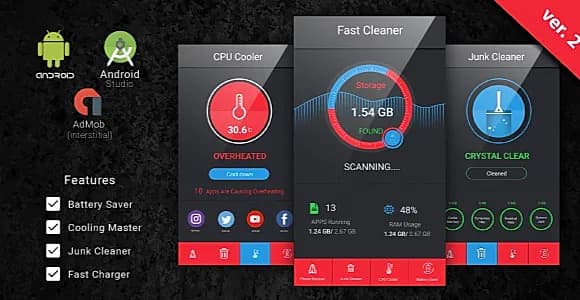 Fast Cleaner, Fast Charger & Battery Saver Admob Ads