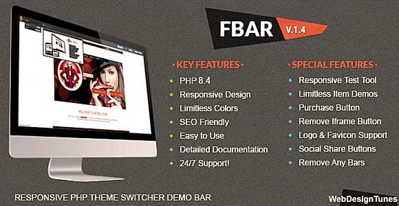 FBar - Responsive PHP Theme Switcher Demo Bar