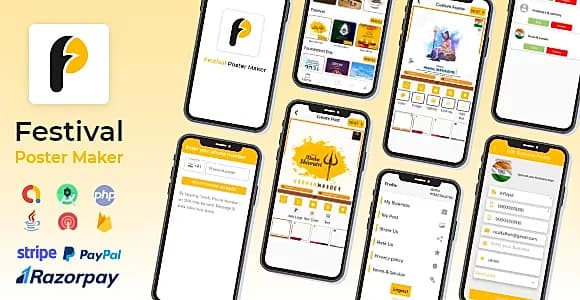 Festival poster maker - Brands.live or AdBanao and Festival Poster Maker clone Android App