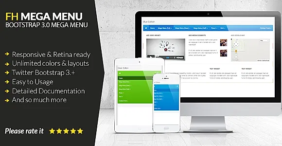 FH Mega Menu - jQuery Bootstrap 3 Mega Menu Plugin
