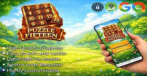 FIFTEEN PUZZLE (Admob + GDPR + Android Studio)