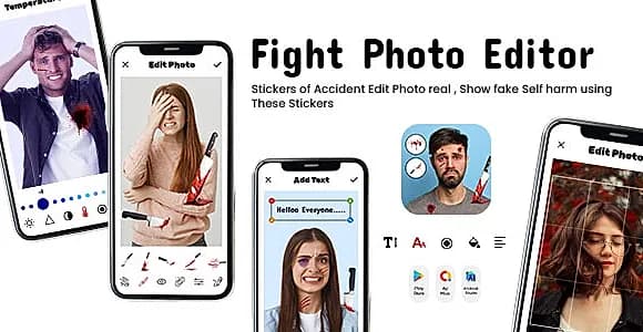 Fight Photo Editor- Battle App - Photo Editor - Fight Injury Face Photo Editor - Fight Prank