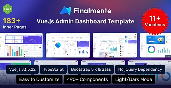 Finalmente – Vue.js Admin Dashboard Template