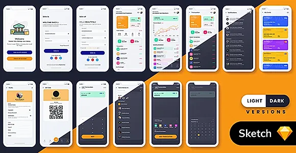 Finance MobileApp Template UI Kit (Light & Dark)