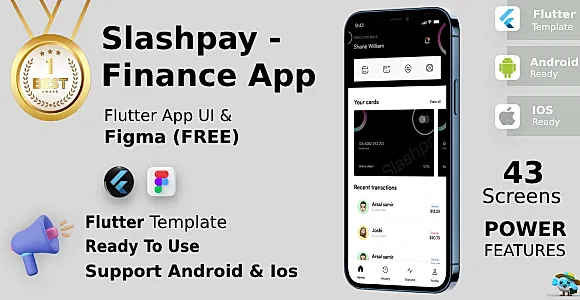Finance & Online Wallet App | UI Kit | Flutter | Figma FREE | SlashPay