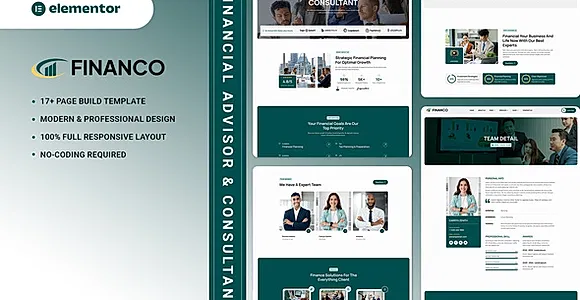 Financo - Financial Advisor & Consultant Elementor Template Kit
