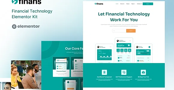 Finans - Financial Technology Elementor Pro Template Kit