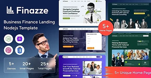 Finazze - Business and Finance Landing Nodejs Template