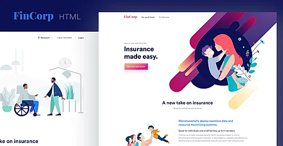 FinCorp - Finance, Insurance & Marketing Landing Page Template