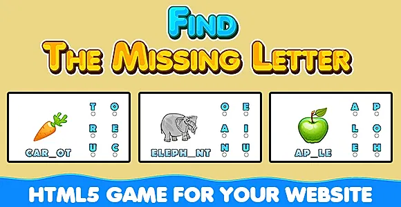 Find The Missing Letter Game (HTML5) Kids Educational Game