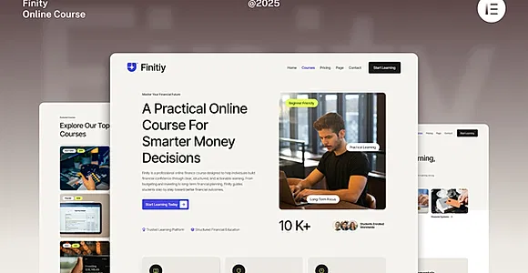 Finity - Financial Online Course Website Elementor Template Kits