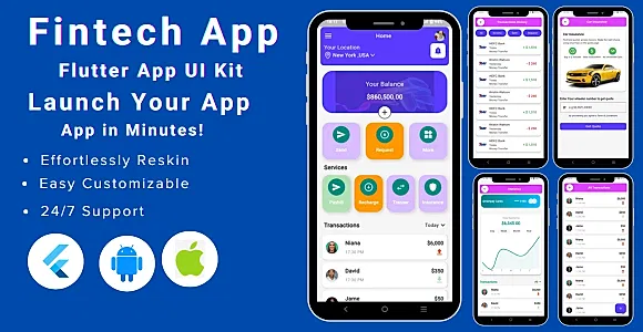 Fintech App - Flutter Mobile App UI Kit Template