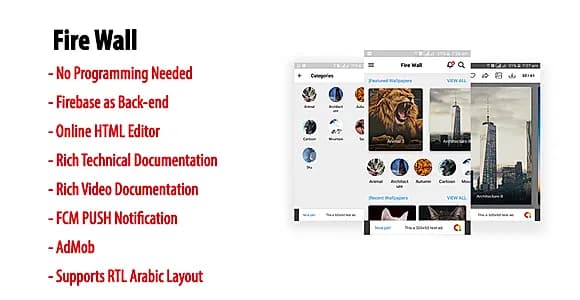 Fire Wall | Native Android HD Wallpaper App with Firebase Back-end