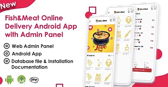 Fish And Meat Online Delivery Android App with Interactive Admin Panel