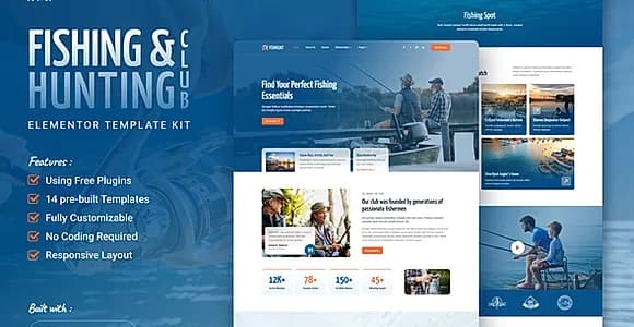 Fishhunt - Fishing & Hunting Club Elementor Template Kit