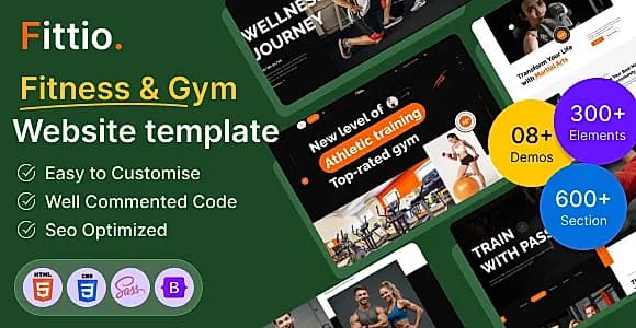 Fittio - Fitness & Gym Website HTML Template
